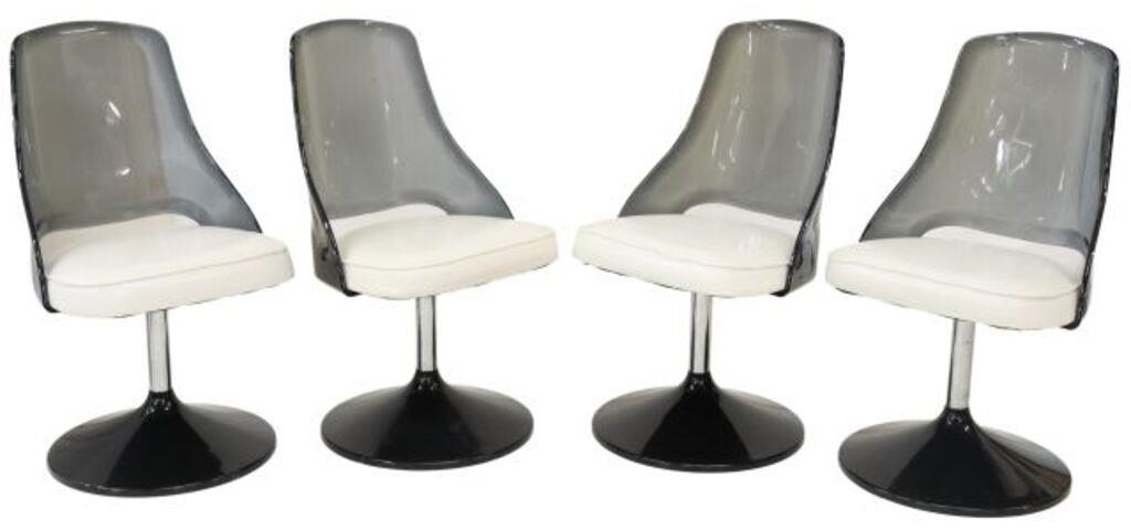 (4) MID-CENTURY ACRYLIC TULIP STYLE