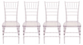 4 MID CENTURY CHIAVARI CLEAR A