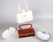 (4) Mid century lucite purses
