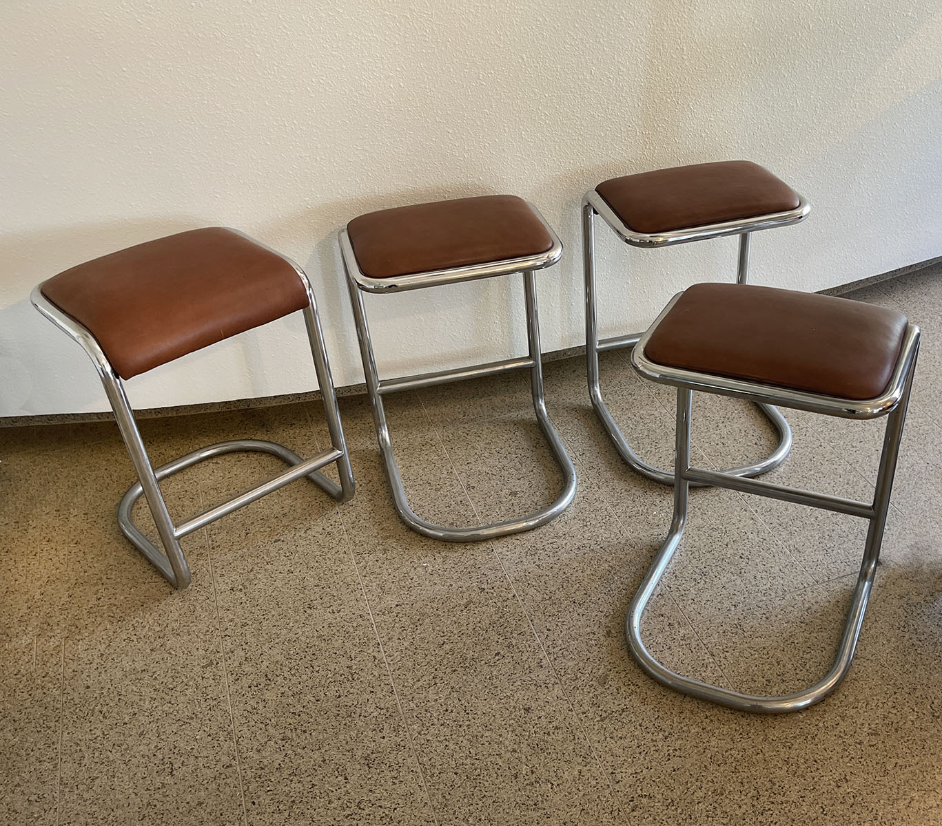 4 MID-CENTURY MODERN CHROMED