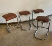 4 MID-CENTURY MODERN CHROMED L