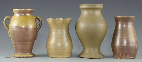 4 MIDDLE TN STONEWARE JARS AND