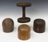 (4) MILLINERY WOOD HAT MOLDS &