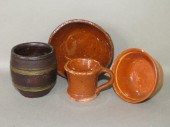 4 MINIATURE REDWARE VESSELSca.
