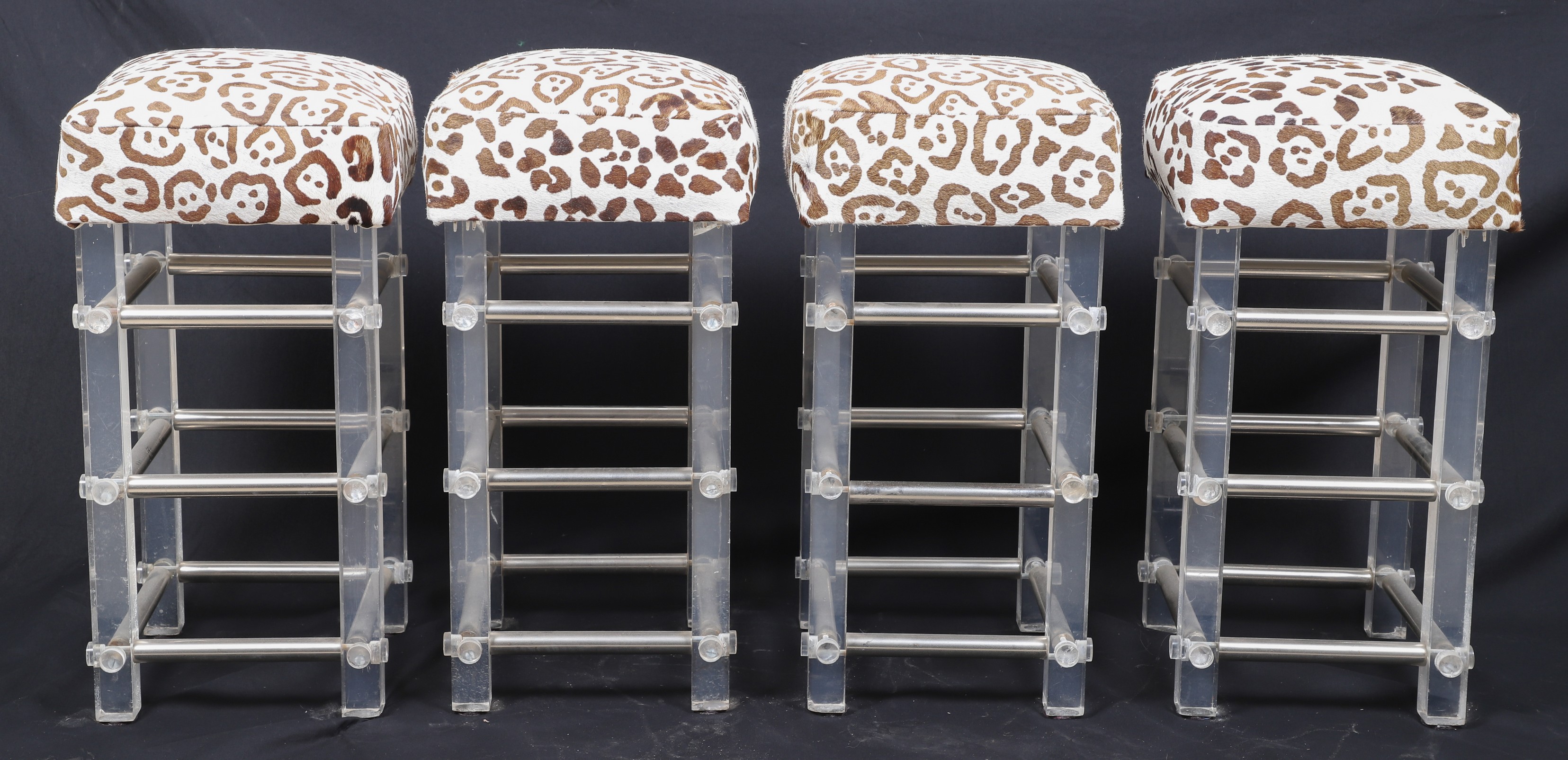 (4) Modern Design Lucite and faux