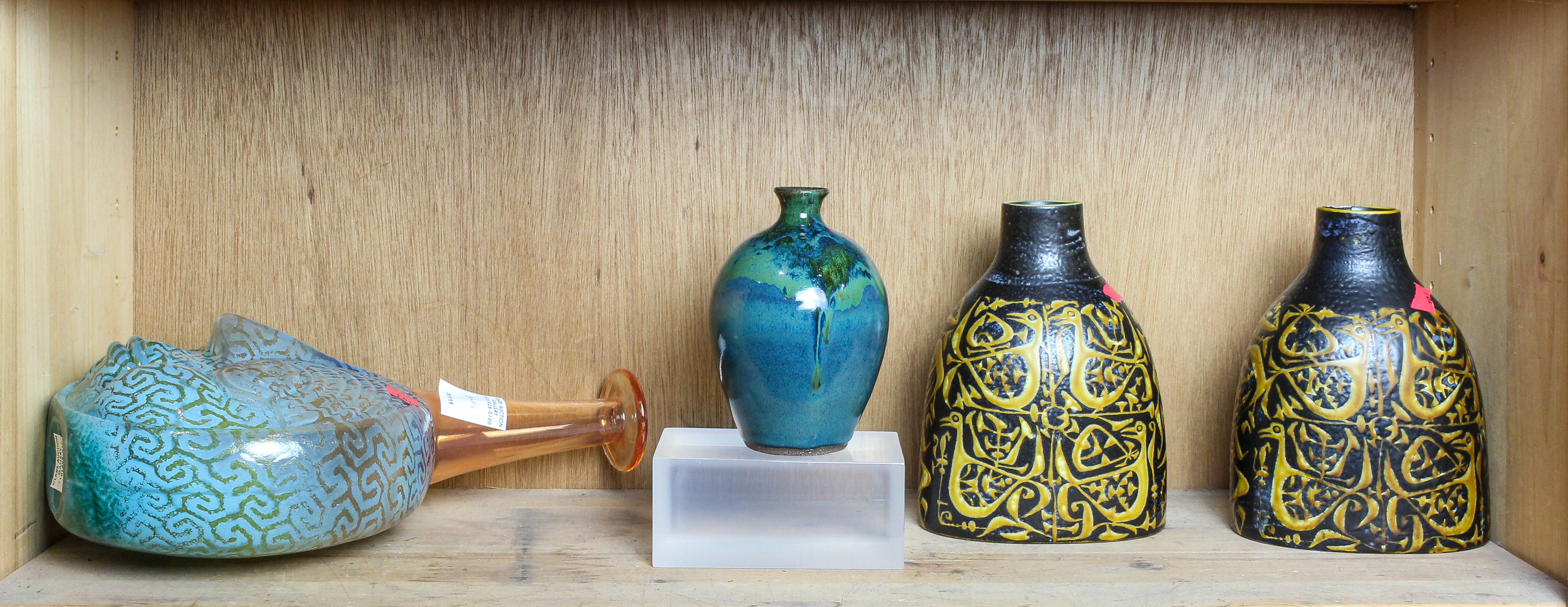 (4) MODERN VASES: A KOSTA BODA FACE
