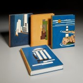 (4) MODERNIST DECORATIVE LEATH