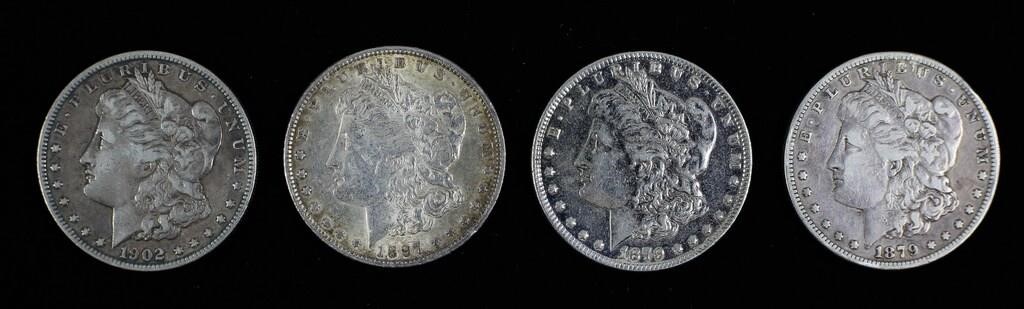 4 MORGAN SILVER DOLLARSMorgan