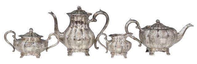 (4) NATHAN BLOOM SILVERPLATE TEA