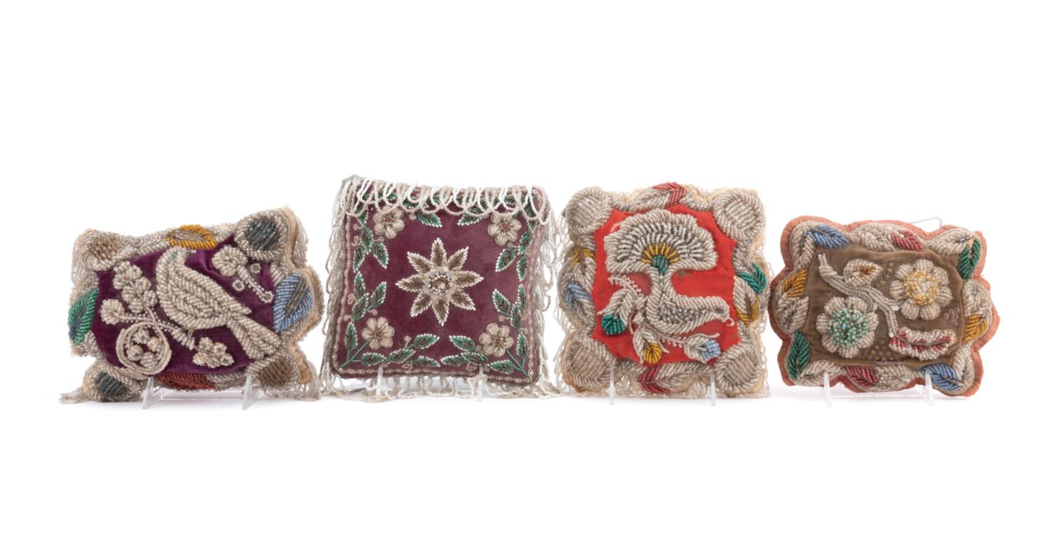 4 NATIVE AMER. BEADED VELVET PIN
