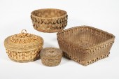(4) NATIVE AMERICAN BASKETS Lo