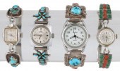 4) NATIVE AMERICAN SILVER TURQ