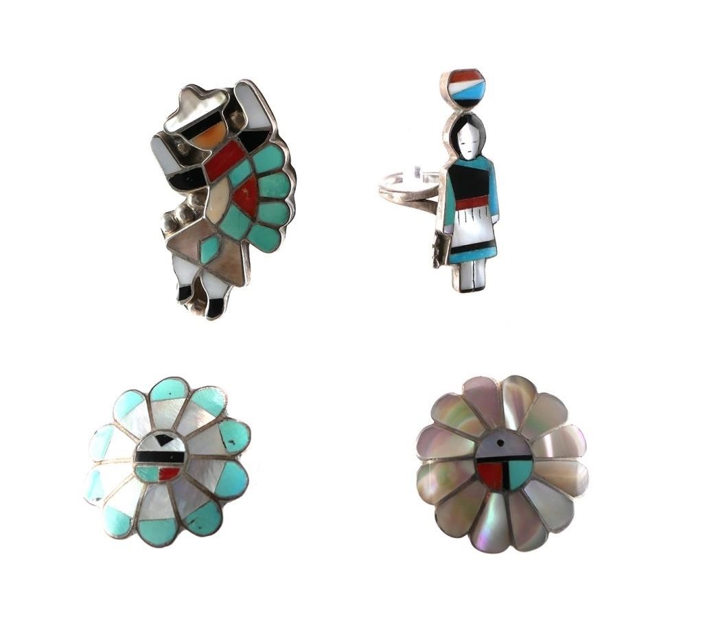 (4) NATIVE AMERICAN STERLING