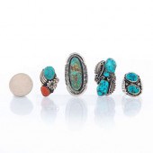 4 NATIVE AMERICAN TRIBAL SILVE
