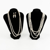 (4) NATURAL PEARL NECKLACES AN
