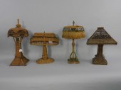 (4) NATURAL WICKER TABLE LAMPS