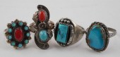 (4) NAVAJO STERLING SILVER RIN