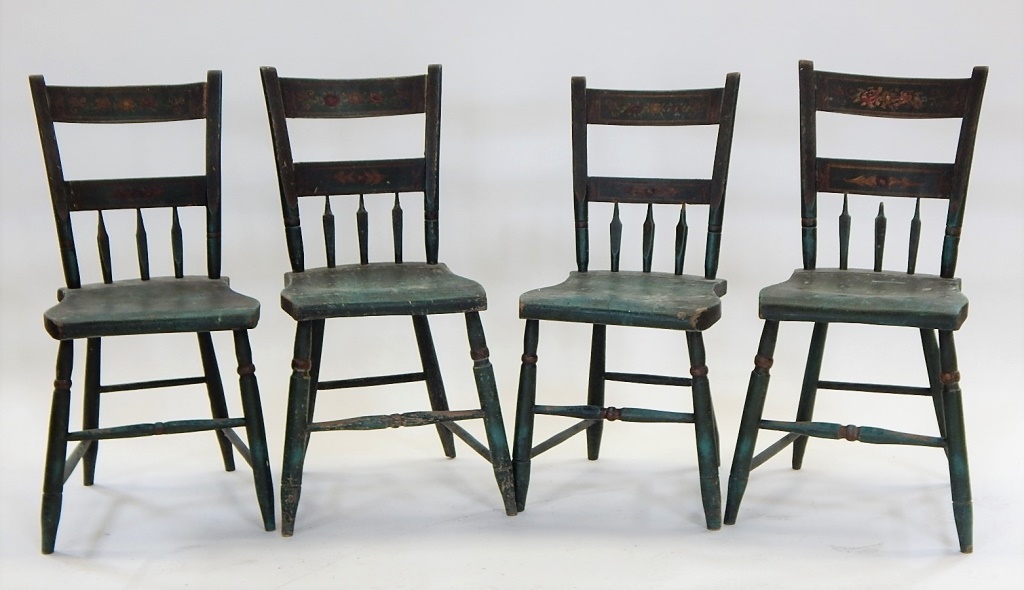 4 NEW ENGLAND GREEN PAINTED
