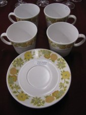 4 Noritake China Cups & Saucer