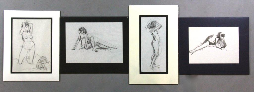 (4) Nude Sketches by John