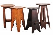(4) Oak Arts and Crafts pedest