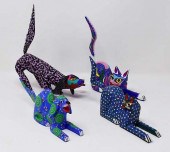 4 OAXACA MEXICO DECORATED WOOD