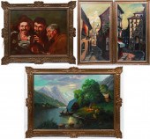 (4) Oil paintings signed "Bayo