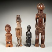 (4) OLD AFRICAN CARVED WOOD FI