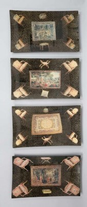 4 PABLO MANZONI GLASS TRAYS CH