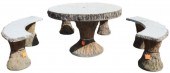 (4) PAINTED CAST CONCRETE FAUX