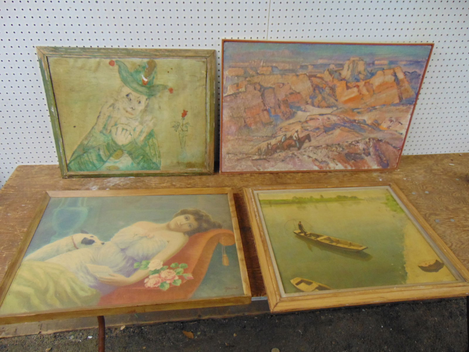 4 PAINTINGS, WESTERN MOUNTAIN
