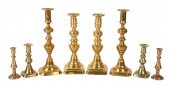 (4) Pair brass push-up candles