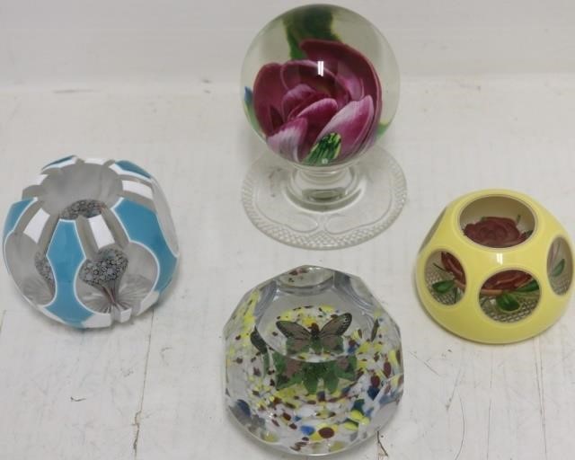 4 PAIRPOINT PAPERWEIGHTS, 2