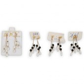 (4) PAIRS OF 14K AND NATURAL P