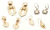 4 PAIRS OF LADIES GOLD & SILVE