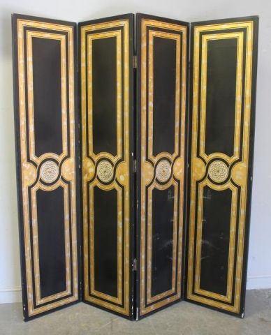 4 Panel Black Lacquered & Paint