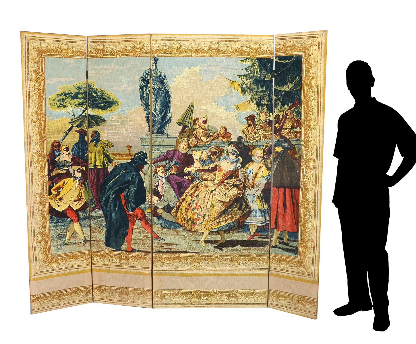 4- PANEL FRENCH NEEDLEWORK TAPESTRY
