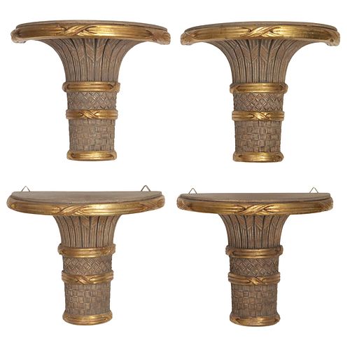 (4) PARCEL GILT BASKET FORM WALL