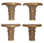 (4) PARCEL GILT BASKET FORM WA