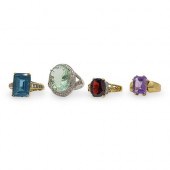 (4 PC) 10K GOLD AND GEMSTONE R