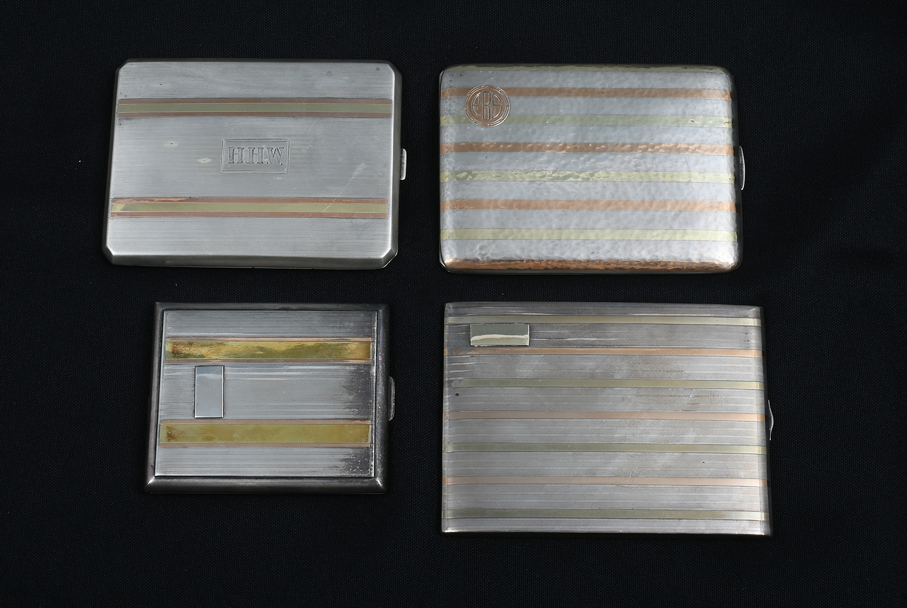 4 PC. 14K GOLD INLAID SILVER