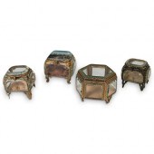 (4 PC) ANTIQUE BEVELED GLASS J