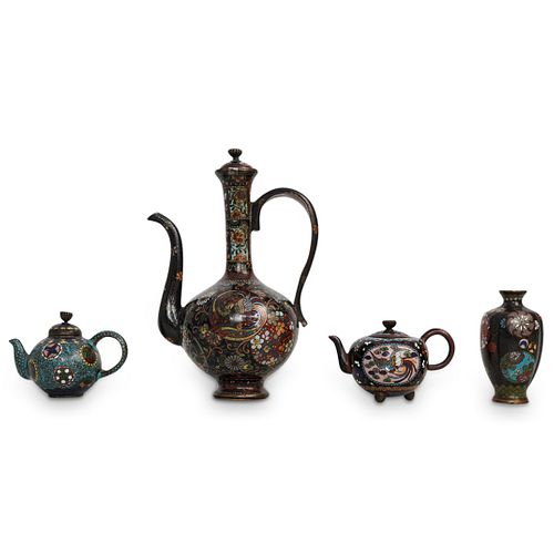 (4 PC) ANTIQUE CHINESE CLOISONNE