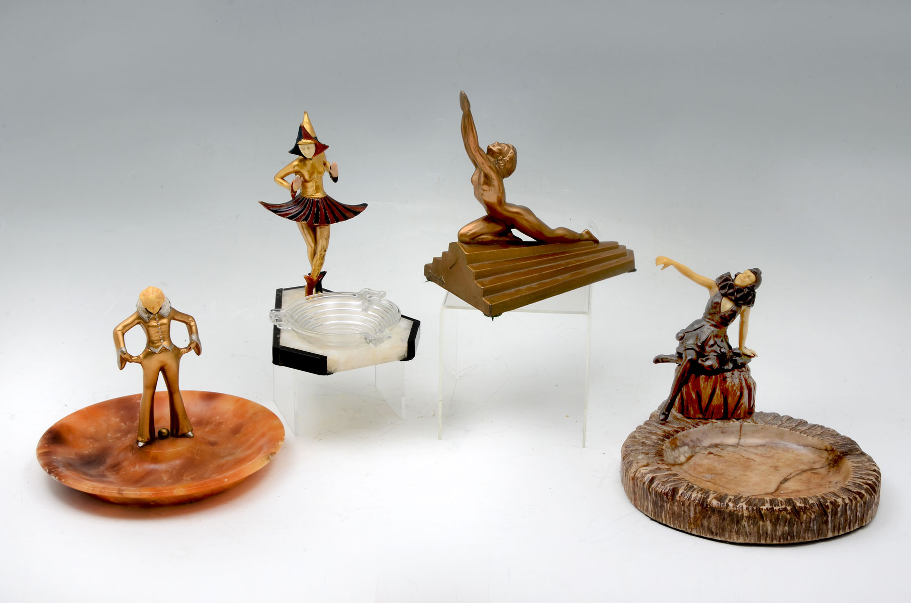 4 PC. ART DECO FIGURAL
