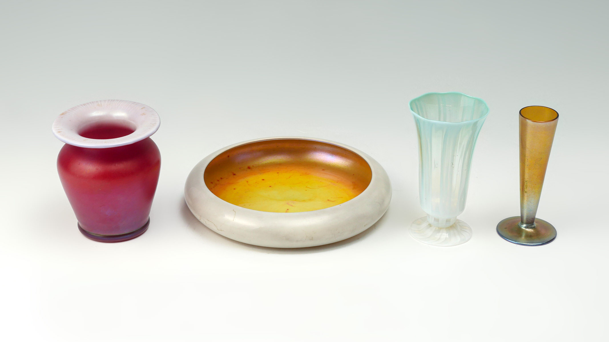 4 PC. ART GLASSES INCLUDING TIFFANY