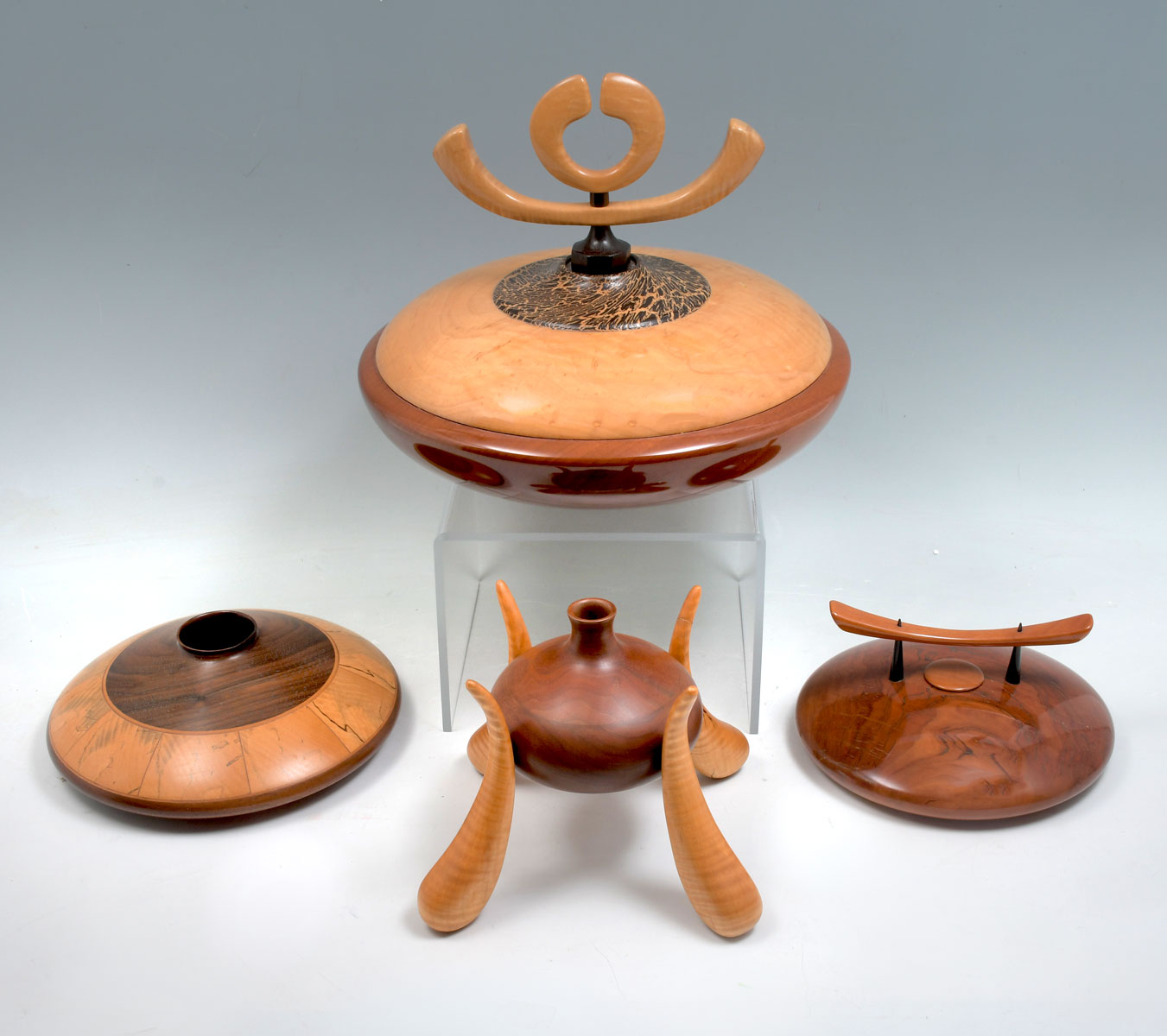 4 PC. ARTISAN CARVED & TURNED