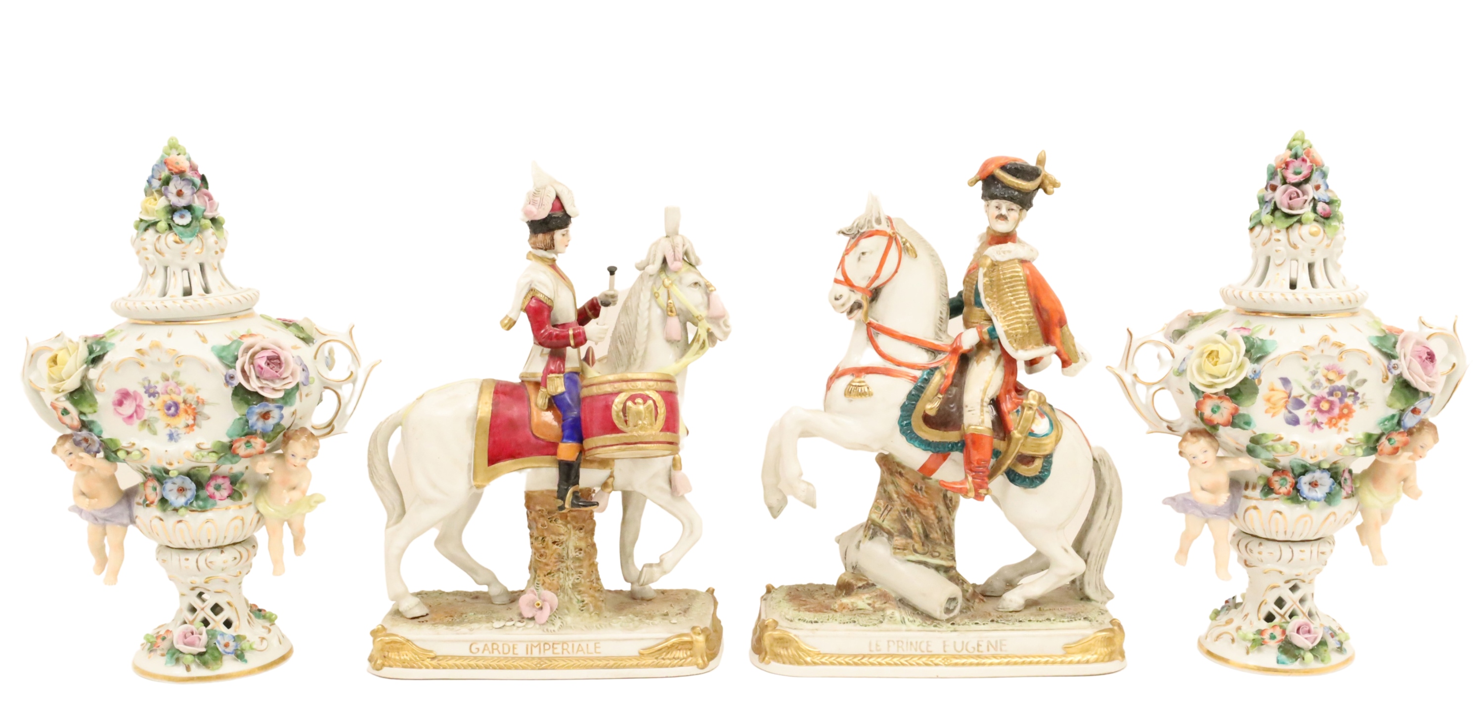 4 PC BAVARIAN PORCELAIN GARNITURE