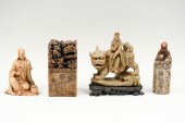 4 PC. CARVED CHINESE HARDSTONE