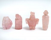 4 PC. CARVED CHINESE ROSE QUAR