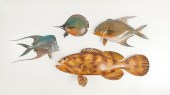 4 PC. CARVED FISH BY FRANK GAB